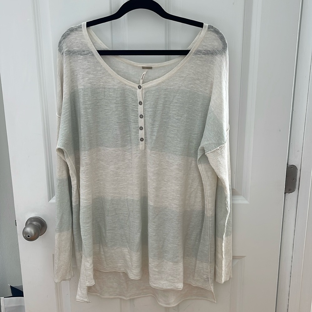 Free People Blue and White Sweater
